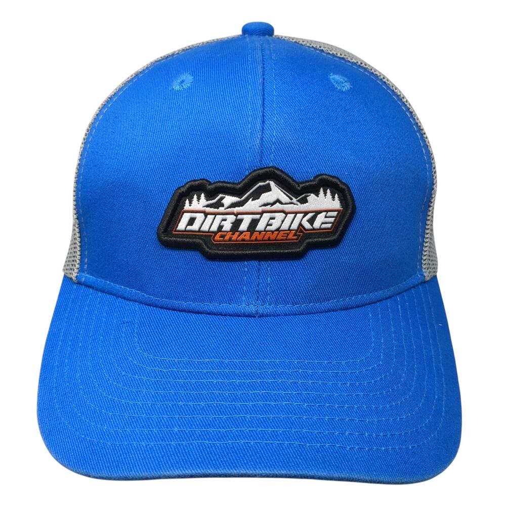 Dirt Bike Channel Snapback Trucker Hat Blue One Size Adjustable Mesh Back